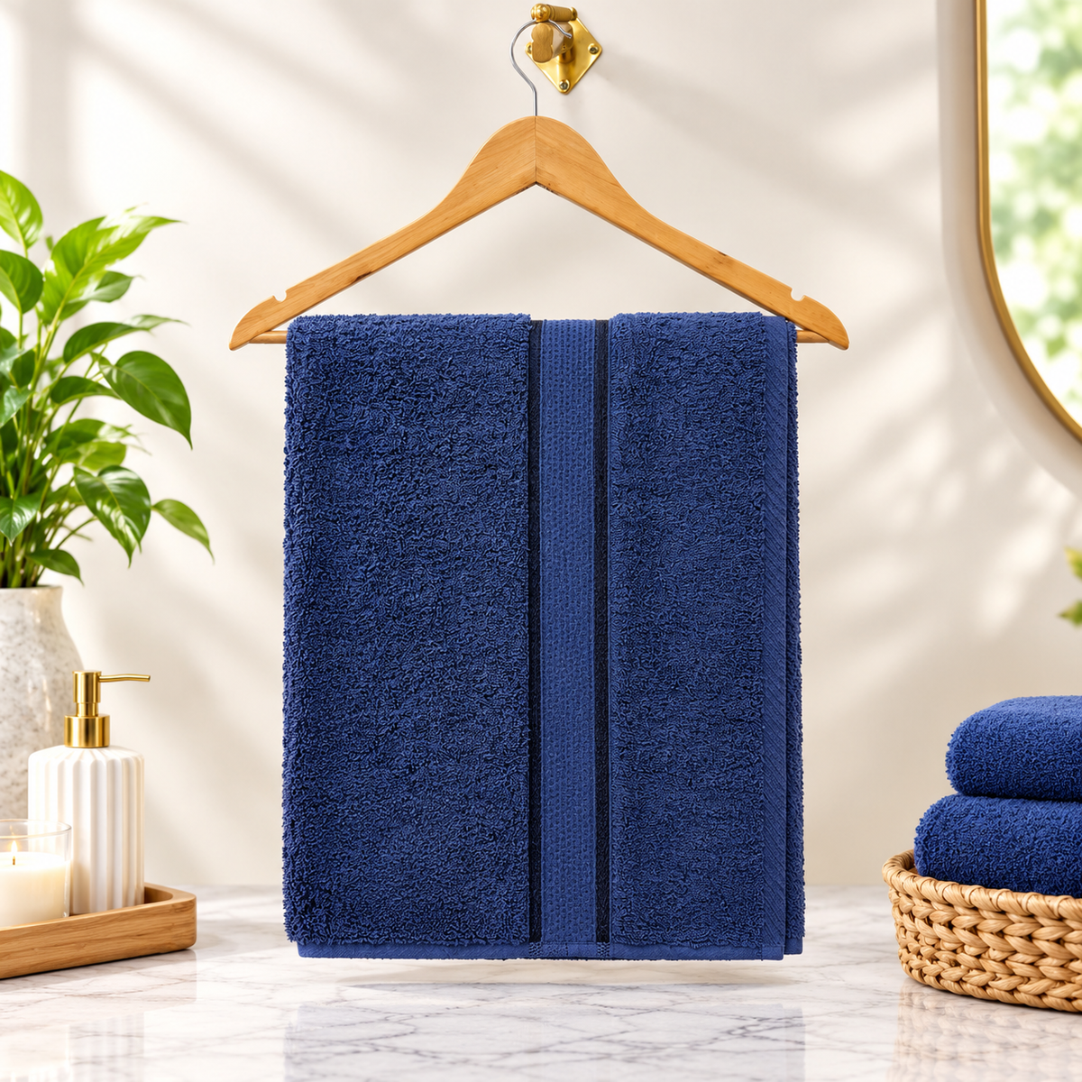 Premium Cotton Ihram & Towel Set - 2 Ihram + 4 Towel